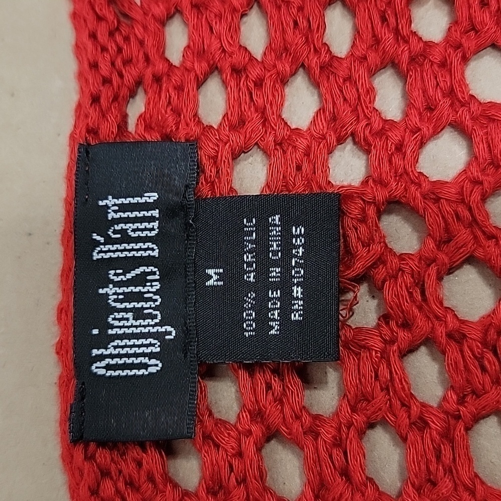 Objects D'art, Open Knit Red Sweater, Star Detail… - image 7